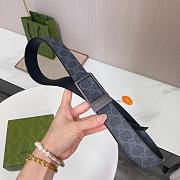 Okify Gucci Black Belt Vintage Silver Hardware 3.5cm - 4