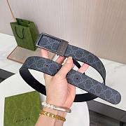 Okify Gucci Black Belt Vintage Silver Hardware 3.5cm - 3