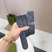 Okify Gucci Black Belt Vintage Silver Hardware 3.5cm - 2