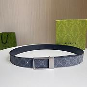 Okify Gucci Black Belt Vintage Silver Hardware 3.5cm - 1