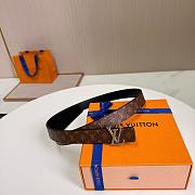 Okify Louis Vuitton Brown Monogram Belt Silver Hardware 2.5cm - 3