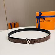 Okify Louis Vuitton Brown Monogram Belt Silver Hardware 2.5cm - 1