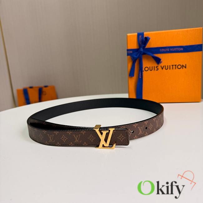 Okify Louis Vuitton Brown Monogram Belt Gold Hardware 2.5cm - 1