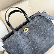 Okify Burberry Cotswolds Tote Bag Black Crocodile 30.5x22.5x13cm - 2
