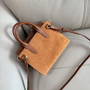 Okify Burberry Cotswolds Tote Bag Brown Suede 24.5x19.5x13cm - 2