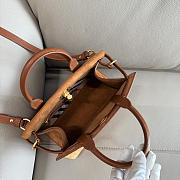 Okify Burberry Cotswolds Tote Bag Brown Suede 24.5x19.5x13cm - 4