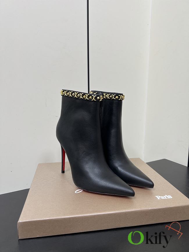 Okify Christian Louboutin Black Ankle Boots 10.5cm 26863 - 1