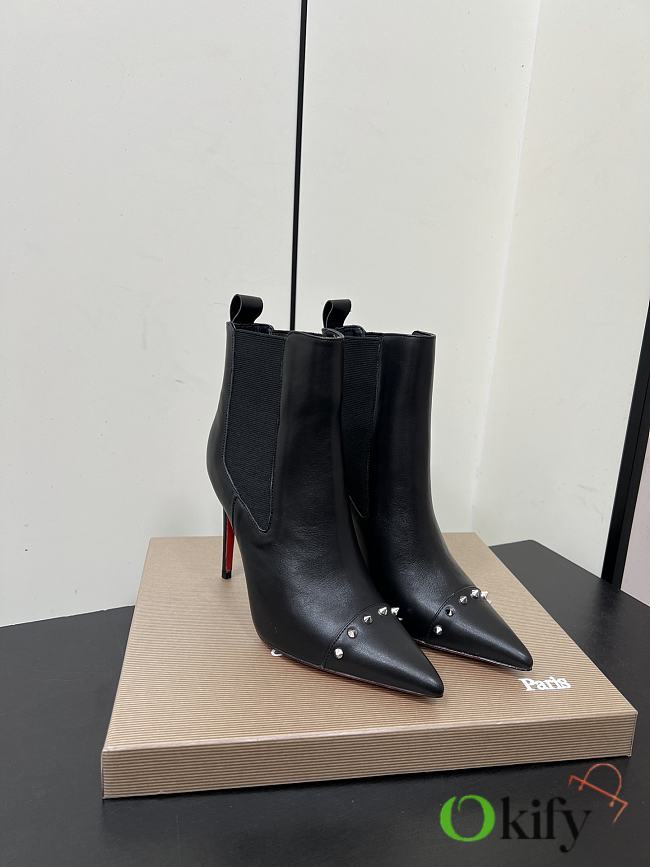 Okify Christian Louboutin Black Ankle Boots 10.5cm 26864 - 1