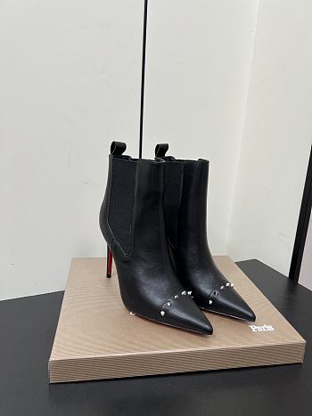 Okify Christian Louboutin Black Ankle Boots 10.5cm 26864
