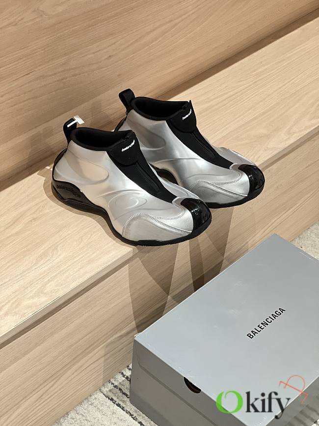 Okify Balenciaga Men Basketball Sneakers Silver  - 1