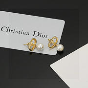Okify Dior Gold Earrings With Pearl - 4