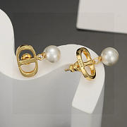 Okify Dior Gold Earrings With Pearl - 5