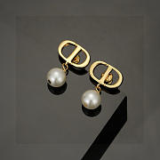 Okify Dior Gold Earrings With Pearl - 1