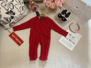 Okify Polo Ralph Lauren Red Kids Cable Knit Romper  - 4