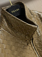 Okify Bottega Veneta Intrecciato Woven Leather Jacket 26884 - 5