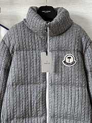 Okify Moncler Gray Cable Knit Fluffy Down Jacket Unisex (has big size) - 5