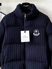 Okify Moncler Dark Blue Cable Knit Fluffy Down Jacket Unisex (has big size) - 6