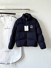 Okify Moncler Dark Blue Cable Knit Fluffy Down Jacket Unisex (has big size) - 1