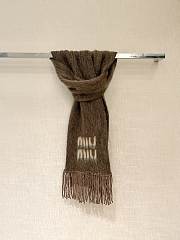 Okify MiuMiu Brown Mohair Blend Sheepskin Scarf  - 1