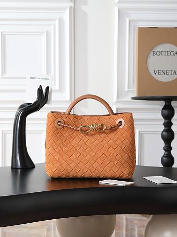 Okify Bottega Veneta Small Andiamo Bag Brick Orange Suede 25x22x10cm