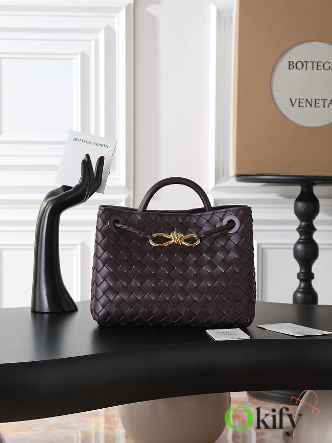 Okify Bottega Veneta Small Andiamo Bag Dark Brown 25x22x10cm - 1