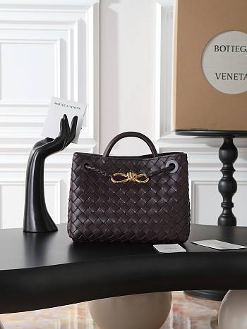 Okify Bottega Veneta Small Andiamo Bag Dark Brown 25x22x10cm