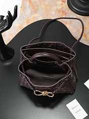 Okify Bottega Veneta Small Andiamo Bag Dark Brown 25x22x10cm - 6