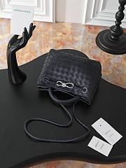 Okify Bottega Veneta Small Andiamo Bag Black Silver Hardware 25x22x10cm - 5