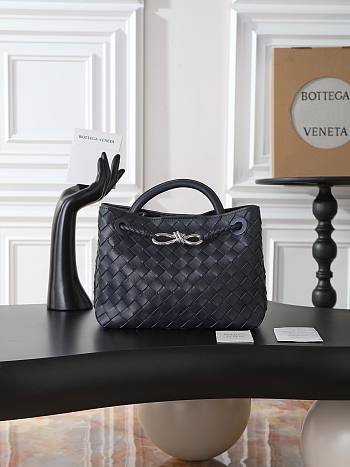 Okify Bottega Veneta Small Andiamo Bag Black Silver Hardware 25x22x10cm