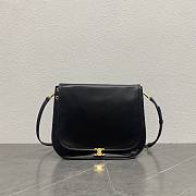 Okify Celine Soft Triomphe Besace Bag In Black Supple Shiny Lambskin 32x7x27cm - 1