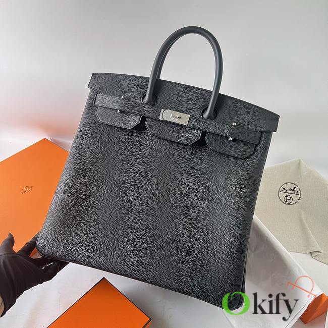 Okify Hermes Birkin HAC 40 Bag Black Togo Silver Hardware 40cm - 1