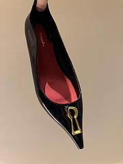 Okify Schiaparelli Black Patent Pointed Toe Heels 2cm - 4