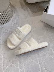 Okify Celine Women Wool Slippers White - 2