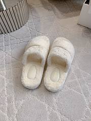 Okify Celine Women Wool Slippers White - 3
