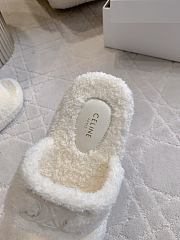Okify Celine Women Wool Slippers White - 5