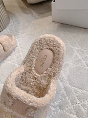 Okify Celine Women Wool Slippers Beige  - 2