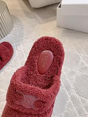 Okify Celine Women Wool Slippers Black  - 6