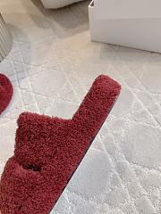 Okify Celine Women Wool Slippers Black  - 4