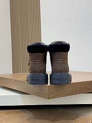 Okify Moncler Men Martin Boots Dark Brown Suede  - 3