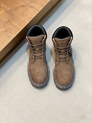 Okify Moncler Men Martin Boots Dark Brown Suede  - 6