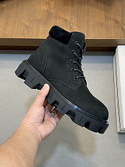 Okify Moncler Men Martin Boots Black Suede  - 2