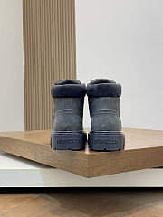 Okify Moncler Men Martin Boots Gray Suede  - 4