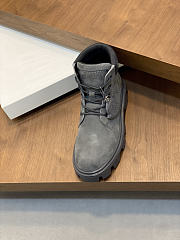 Okify Moncler Men Martin Boots Gray Suede  - 5