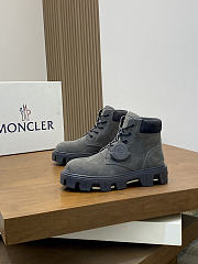 Okify Moncler Men Martin Boots Gray Suede  - 1
