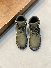 Okify Moncler Men Martin Boots Army Green Suede  - 5