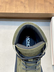 Okify Moncler Men Martin Boots Army Green Suede  - 4