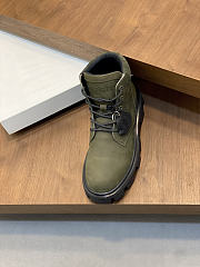 Okify Moncler Men Martin Boots Army Green Suede  - 2