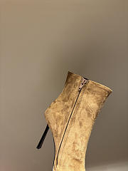 Okify YSL Metal Toe Trim Ankle Boots Brown 10.5cm - 3