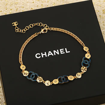 Okify CC Gold Bracelet Dark Blue Logo 