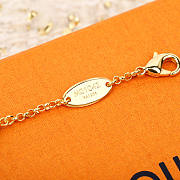 Okify Louis Vuitton Gold Necklace With Heart Charm And Pearl - 3